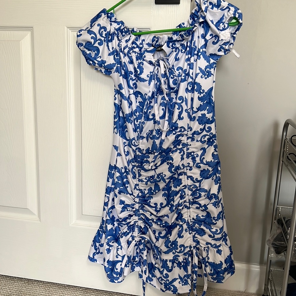 XS blue summer mini dress